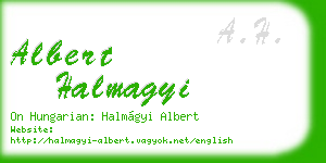 albert halmagyi business card